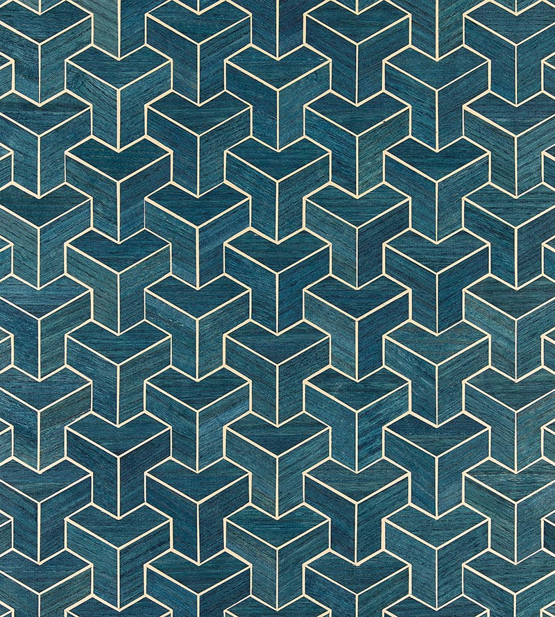 Scalamandre Forte - Wood Navy Wallpaper SC 0004WP88472