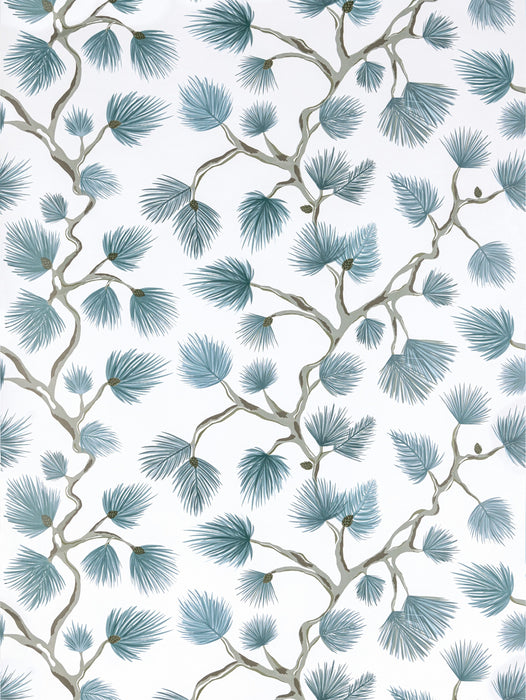 Scalamandre Pignoli Teal Wallpaper Sample SC 0004WP88593D