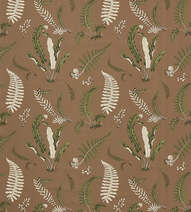 Scalamandre Elsie De Wolfe - Outdoor Greens On Brown Fabric SC 000516425