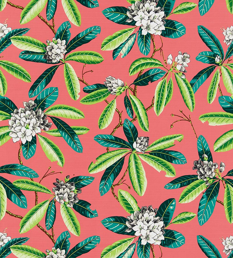 Scalamandre Rhododendron - Outdoor Flamingo Fabric SC 000516454M