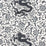 Scalamandre Chi'En Dragon Linen Print Charcoal Fabric SC 000516558