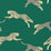 Scalamandre Leaping Cheetah Cotton Print Evergreen Fabric SC 000516634