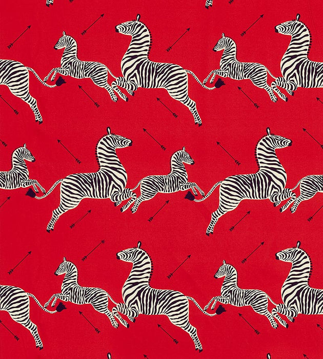 Scalamandre Zebras Petite Masai Red Fabric SC 000516641