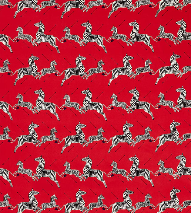 Scalamandre Zebras Petite Masai Red Fabric SC 000516641