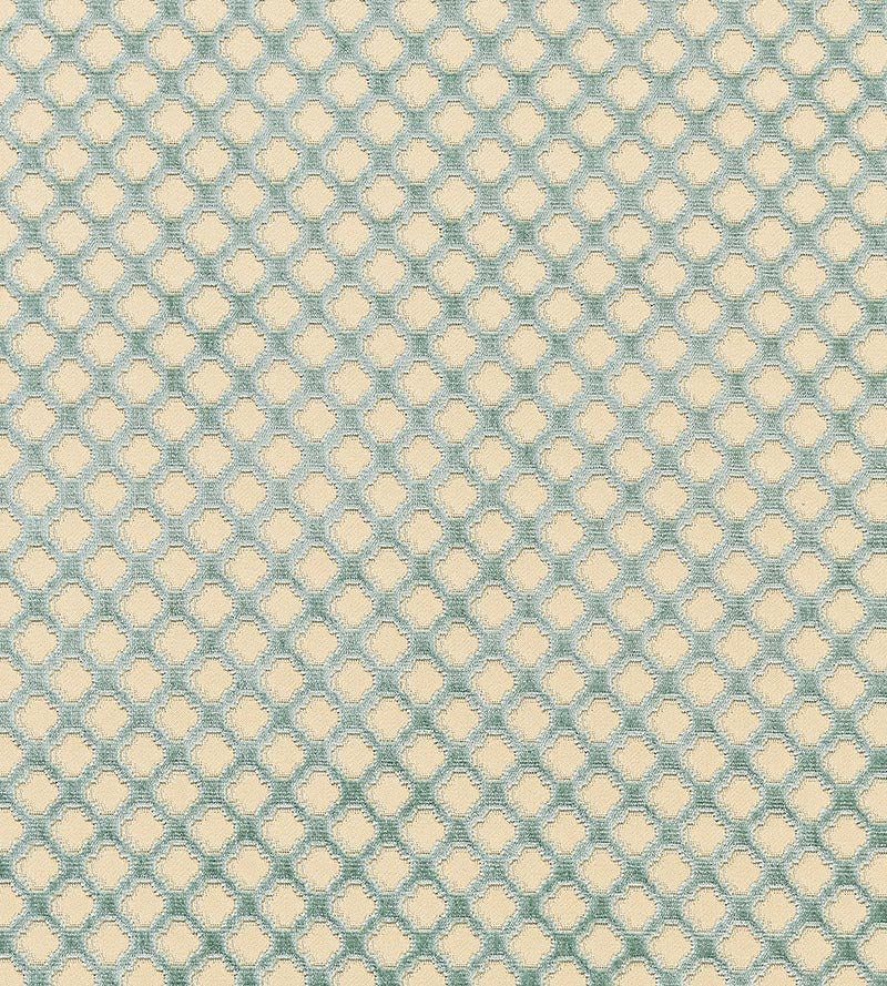 Scalamandre Pomfret Blue On Beige Fabric SC 000526692