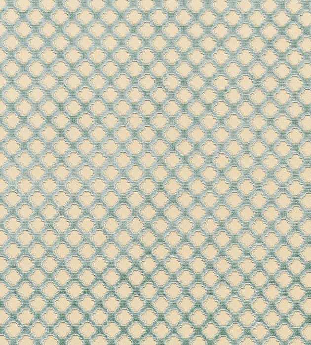 Scalamandre Pomfret Blue On Beige Fabric SC 000526692