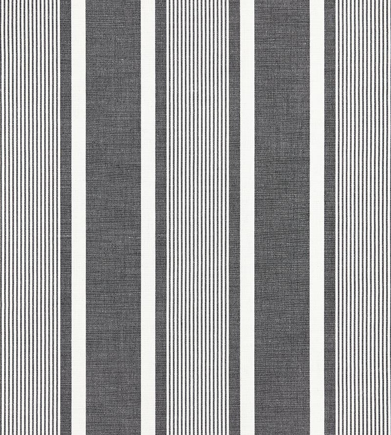 Scalamandre Wellfleet Stripe Carbon Fabric SC 000527111