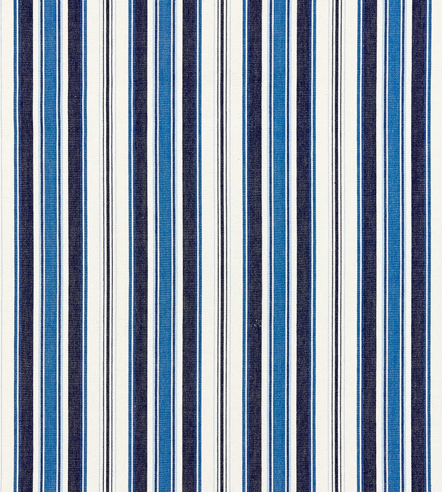 Scalamandre Andover Cotton Stripe Indigo Fabric SC 000527113