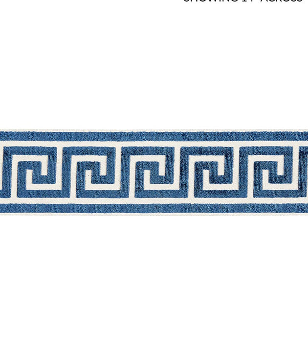 Scalamandre Greek Key Velvet Tape Indigo Trim Sample SC 0005T3279