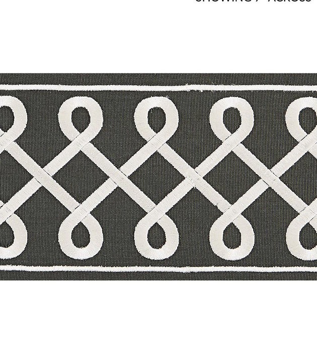 Scalamandre Soutache Embroidered Tape Charcoal Trim Sample SC 0005T3281