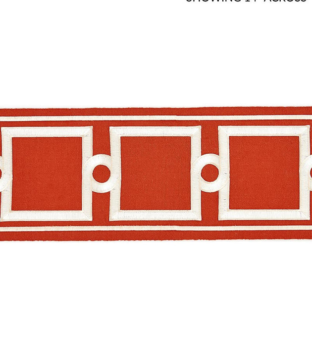 Scalamandre Square Link Embroidered Tape Carnelian Trim SC 0005T3287