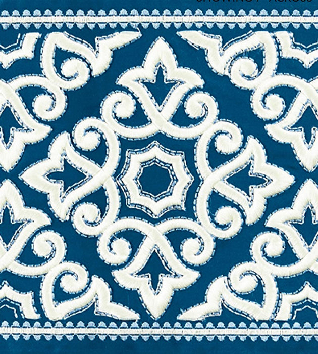 Scalamandre Ornamental Embroidered Tape Porcelain Trim Sample SC 0005T3320