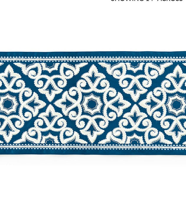 Scalamandre Ornamental Embroidered Tape Porcelain Trim Sample SC 0005T3320