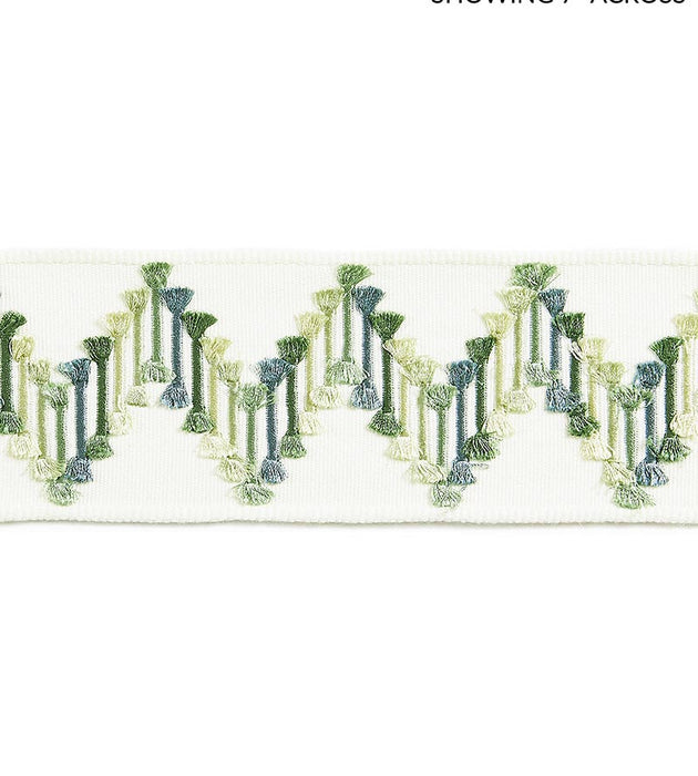 Scalamandre Sayuri Embroidered Tape Forest Trim Sample SC 0005T3324