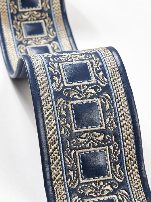 Scalamandre Archduke Embroidered Tape Navy Trim SC 0005T3339