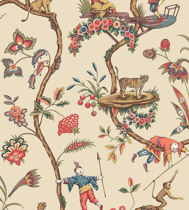 Scalamandre Chinoise Exotique - Removable Ecru Wallpaper Sample SC 0005WP81547PS