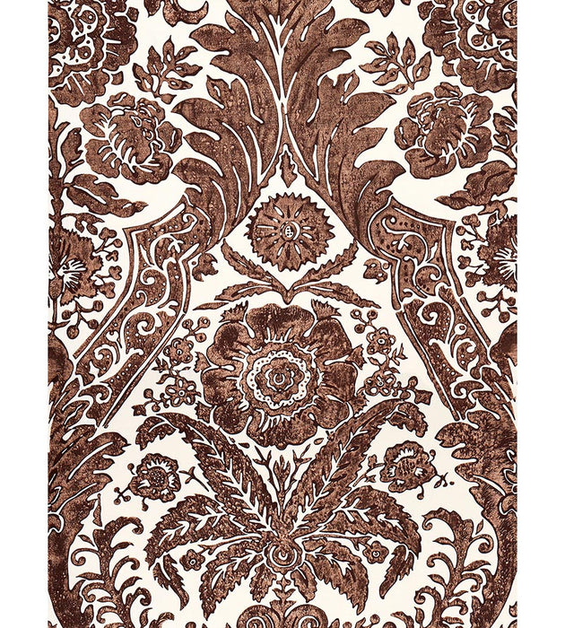 Scalamandre Luciana Damask Print Espresso Wallpaper SC 0005WP88354