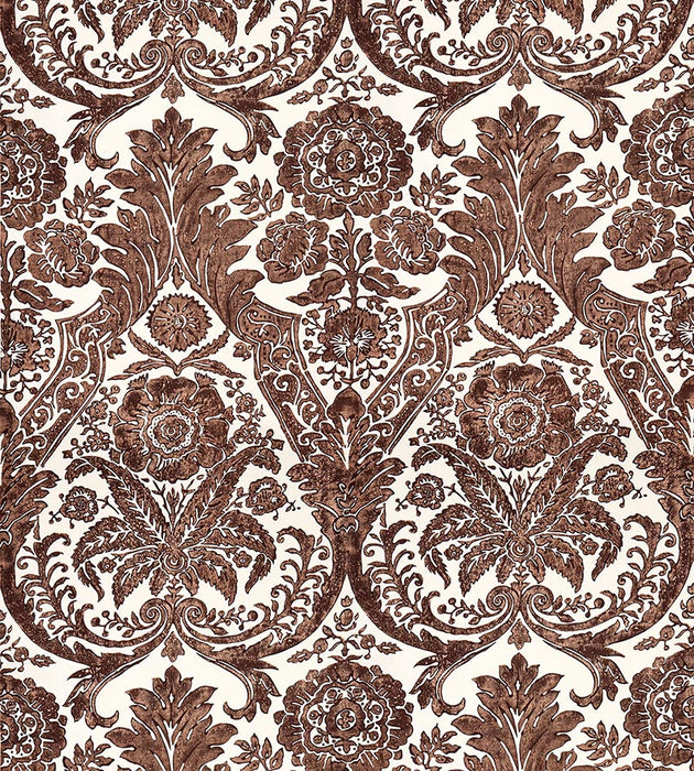 Scalamandre Luciana Damask Print Espresso Wallpaper SC 0005WP88354