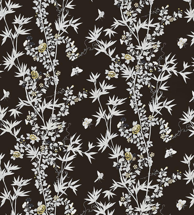 Scalamandre Jardin De Chine Espresso Wallpaper Sample SC 0005WP88375