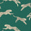 Scalamandre Leaping Cheetah Evergreen Wallpaper Sample SC 0005WP88449