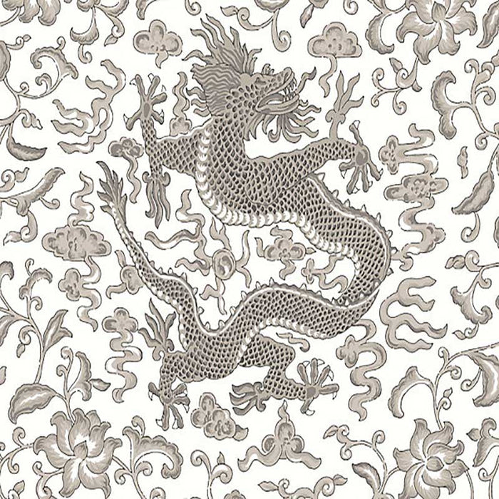 Scalamandre Chi'En Dragon - Removable Grey Wallpaper Sample SC 0005WP88501PS