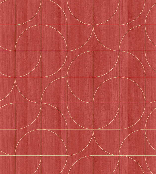 Scalamandre Vibrato Laquer Red Wallcovering Sample SC 0005WP88549