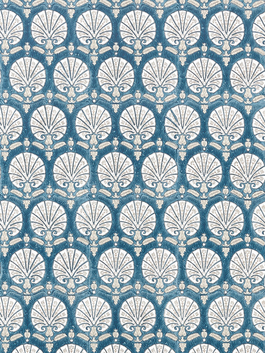 Scalamandre Karanfil Block Print Indigo Wallpaper Sample SC 0005WP88560