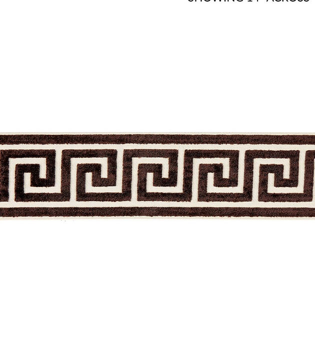 Scalamandre Greek Key Velvet Tape Espresso Trim Sample SC 0006T3279