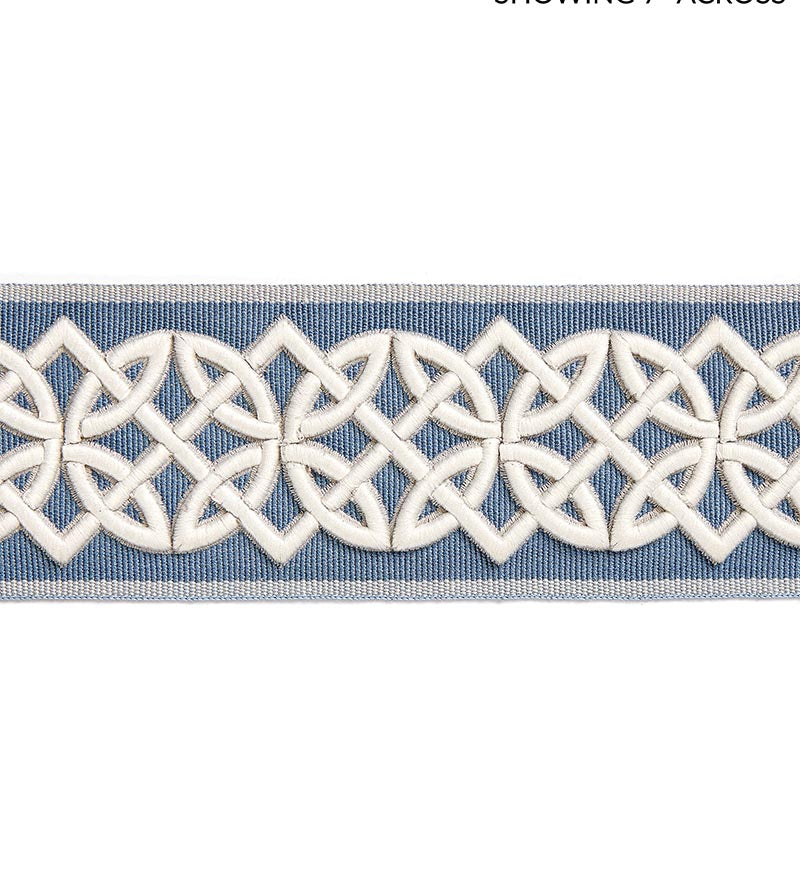 Scalamandre Celtic Embroidered Tape Dusk Blue Trim SC 0006T3282