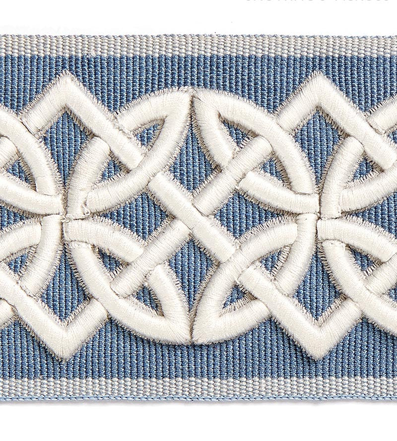 Scalamandre Celtic Embroidered Tape Dusk Blue Trim SC 0006T3282