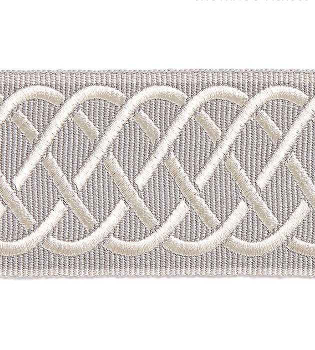 Scalamandre Helix Embroidered Tape Silver Grey Trim SC 0006T3284