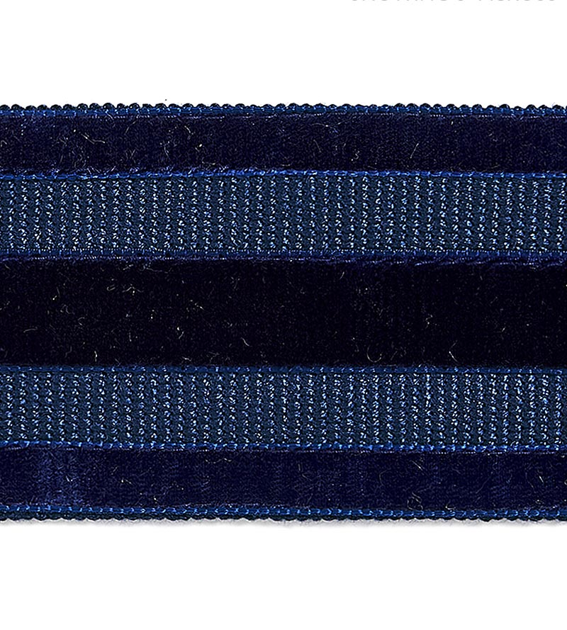 Scalamandre Runway Velvet Tape Deep Sea Trim Sample SC 0006T3325