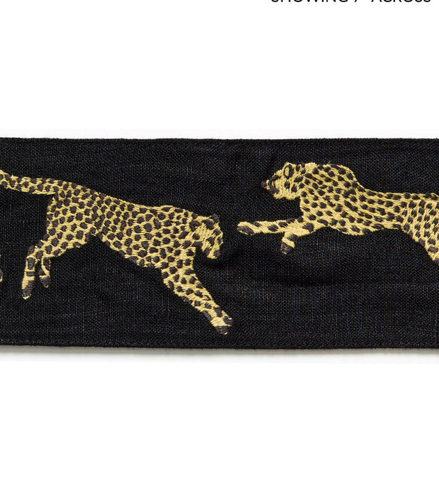 Scalamandre Leaping Cheetah Embrdry Tape Black Magic Trim SC 0006T3331