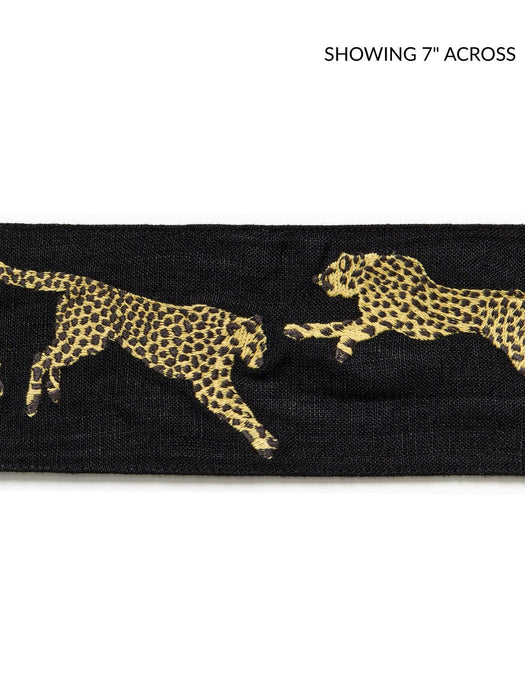 Scalamandre Leaping Cheetah Embrdry Tape Black Magic Trim SC 0006T3331