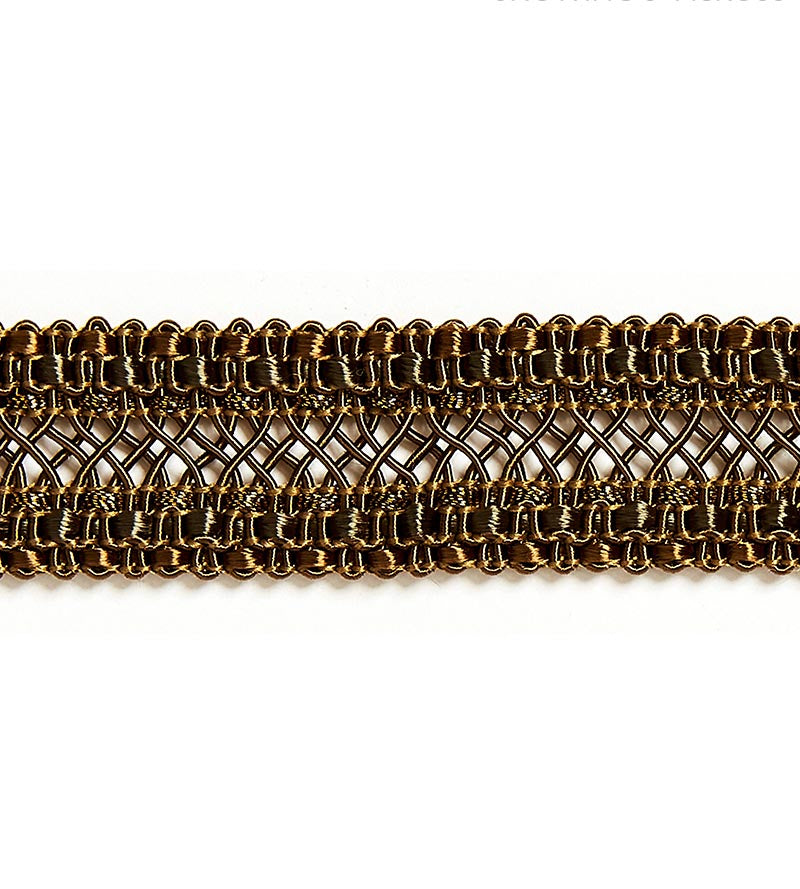 Scalamandre Selena Gimp Braid Smoked Bronze Trim Sample SC 0006V1240