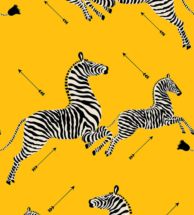 Scalamandre Zebras - Vinyl Yellow Wallpaper SC 0006WP81388MV