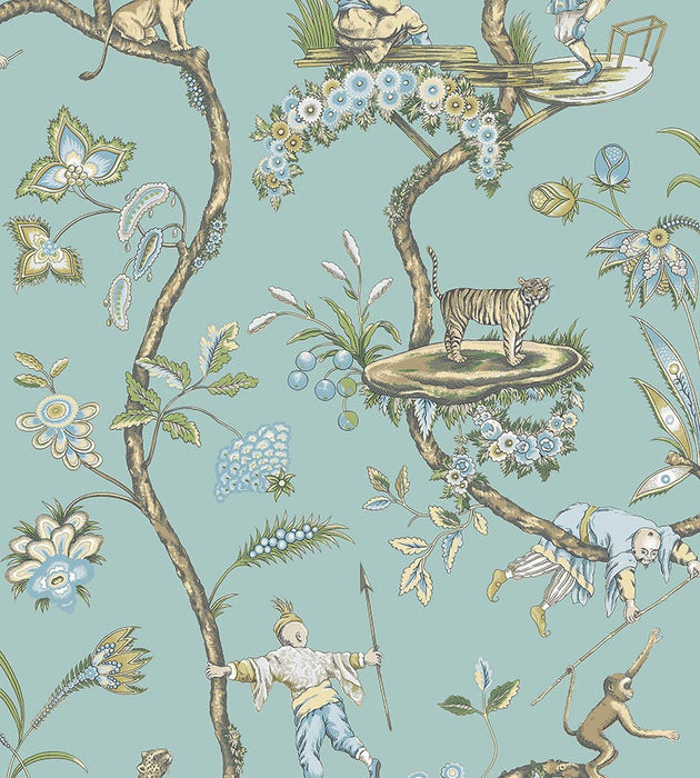 Scalamandre Chinoise Exotique - Removable Robin'S Egg Wallpaper SC 0006WP81547PS