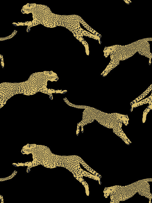 Scalamandre Leaping Cheetah Black Magic Wallpaper SC 0006WP88449