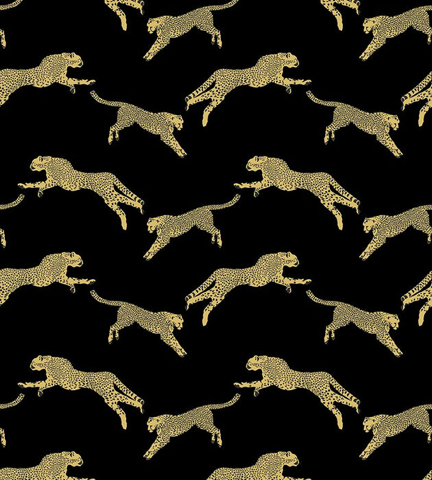 Scalamandre Leaping Cheetah Black Magic Wallpaper SC 0006WP88449