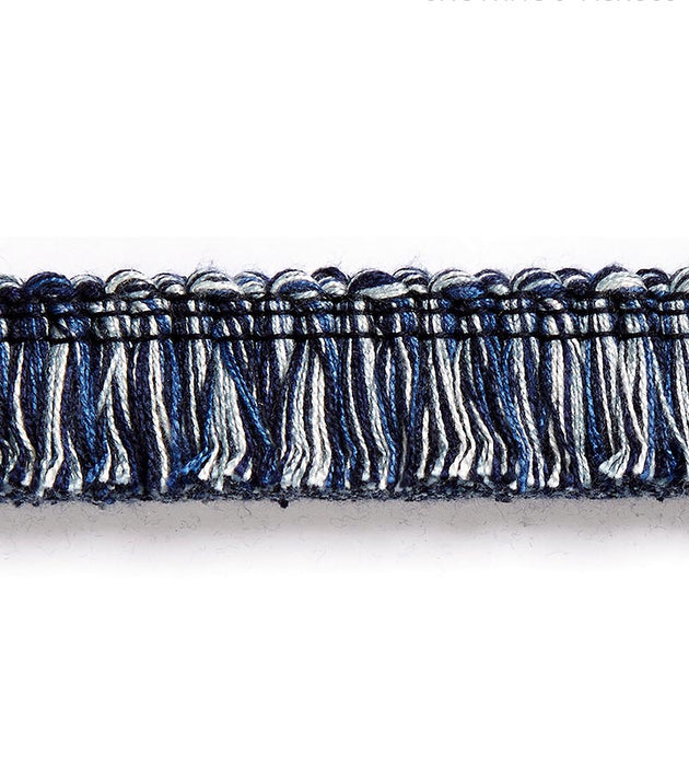 Scalamandre Gardiner Brush Fringe Indigo Trim Sample SC 0007FC1494