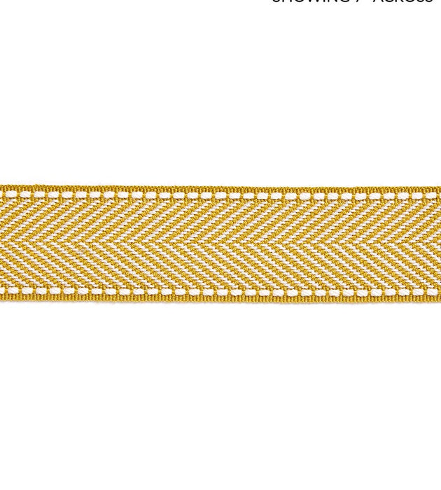 Scalamandre Montauk Herringbone Tape Brass Trim Sample SC 0007T3285