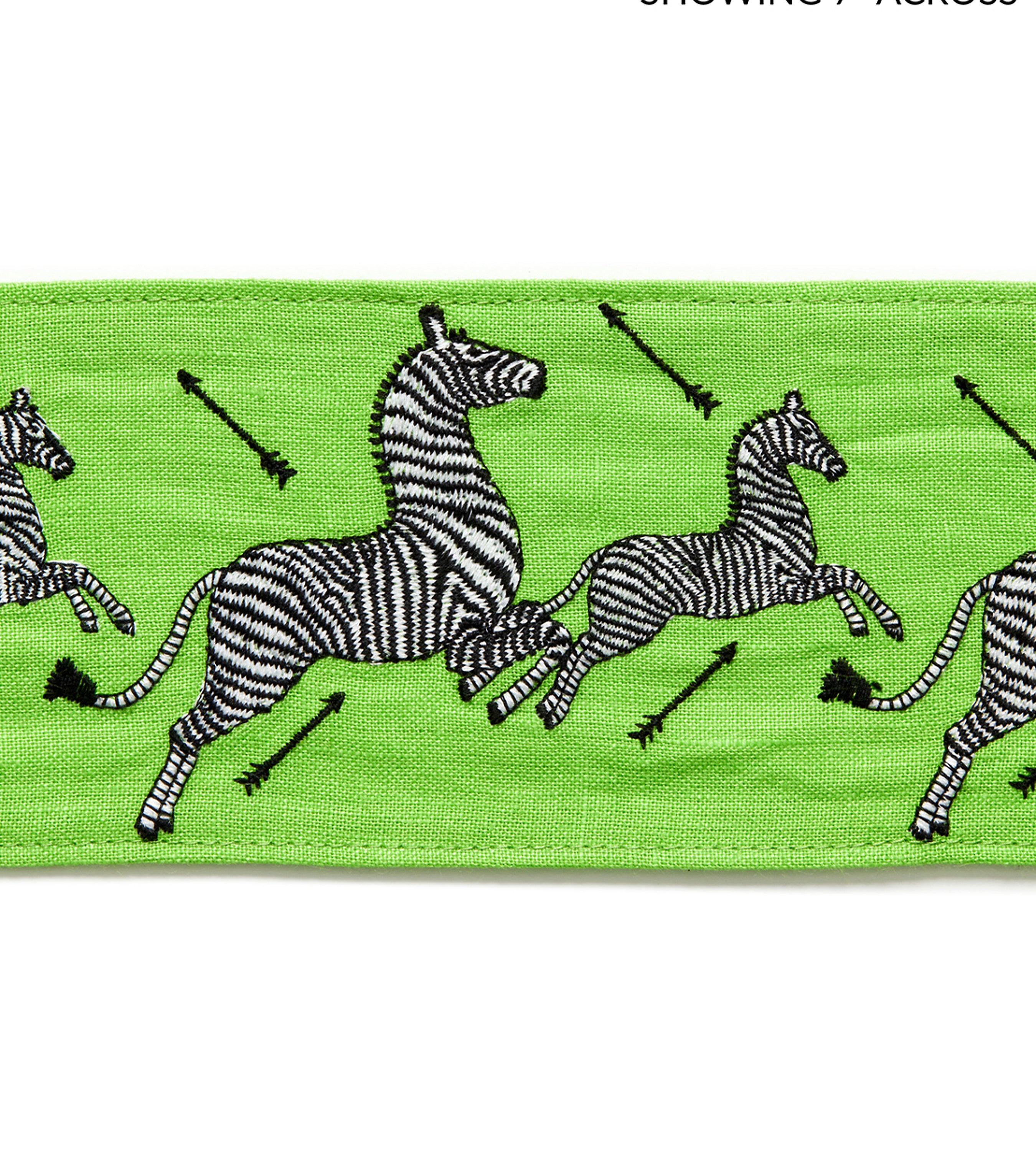 Scalamandre Zebras Embroidered Tape Lime Trimming Sample SC 0007T3332