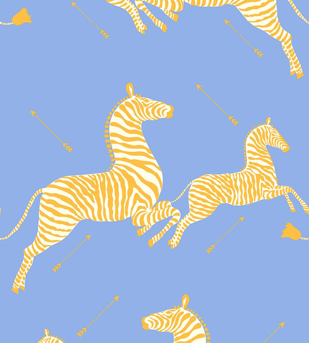 Scalamandre Zebras - Vinyl Periwinkle Wallpaper SC 0007WP81388MV