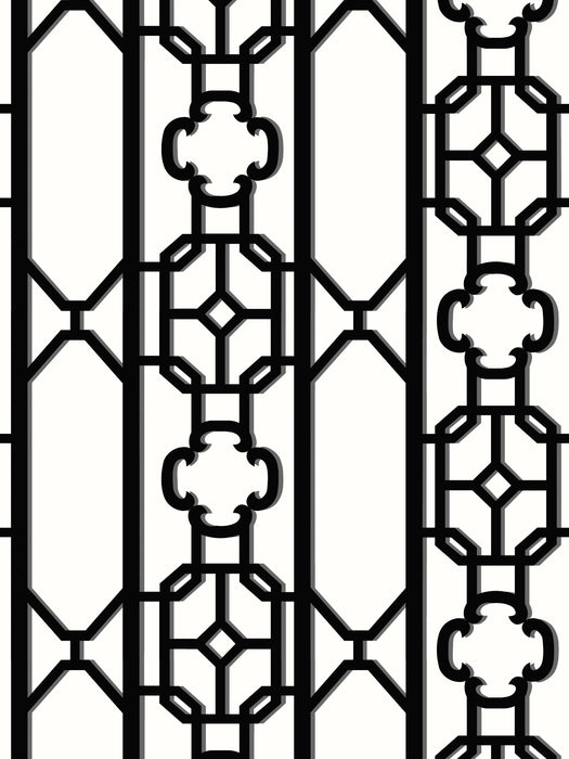 Scalamandre Joanna Fret Onyx Wallpaper Sample SC 0007WP88582D