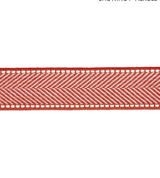 Scalamandre Montauk Herringbone Tape Coral Trim Sample SC 0008T3285