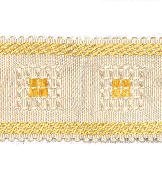 Scalamandre Sienese Braid Cream & Gold Trim Sample SC 0008V713M