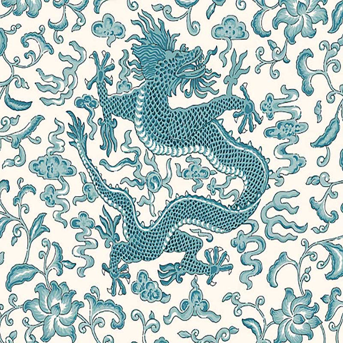 Scalamandre Chi'En Dragon - Removable Peacock Wallpaper Sample SC 0008WP88501PS