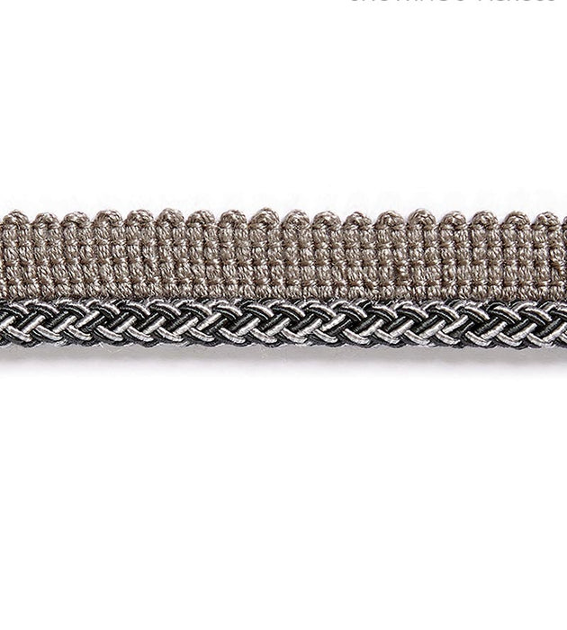 Scalamandre Georgica Braided Cord Charcoal Trim Sample SC 0009C303