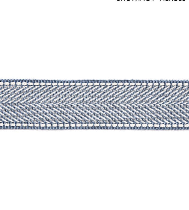 Scalamandre Montauk Herringbone Tape Dusk Blue Trim Sample SC 0009T3285