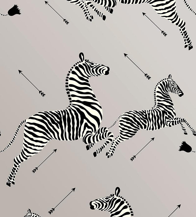 Scalamandre Zebras - Vinyl Silver Wallpaper SC 0010WP81388MV